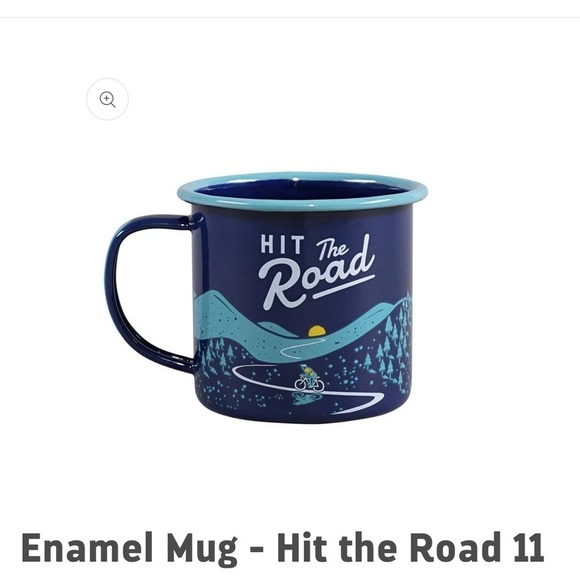 NWT  Set of FOUR Gentlemen's Hardware Enamel Mug 11 oz "Hit the Road" / Navy - Picture 5 of 8